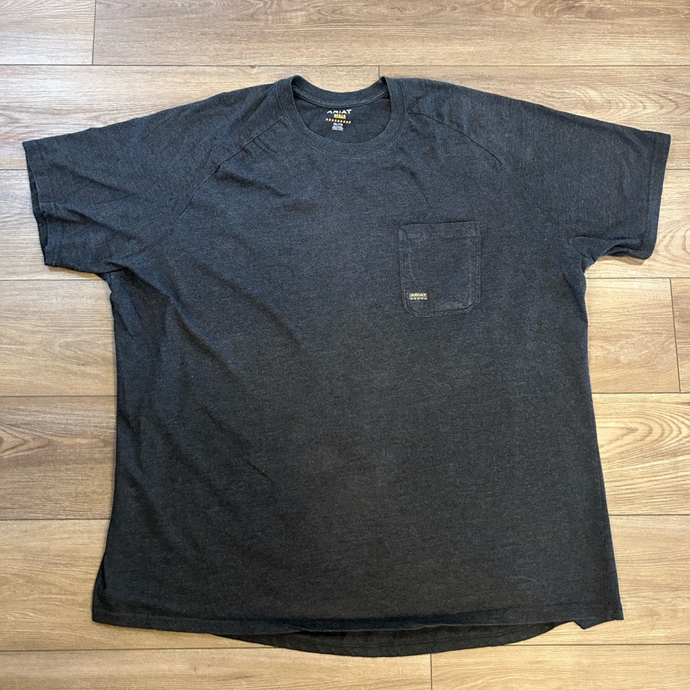 Ariat Rebar Work Shirt 4XL Charcoal Gray Pocket Tee Big Tall Short Sleeve